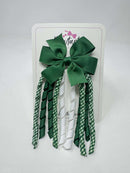 3 Inch Pinwheel Corker Bow - Forest Green & Green Gingham