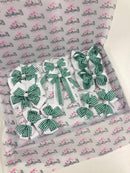 School Bundle - Matching Pairs - Clips & Bobble - Green & White Gingham