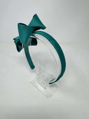 4 Inch Bow Alice Band - Jade Green