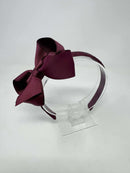 4 Inch Bow Alice Band - Burgundy