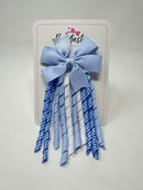3 Inch Pinwheel Corker Bow - Blue, Bluebell & White Gingham