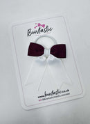 2.75 Inch Tail Bow Thin Elastic - Burgundy & White