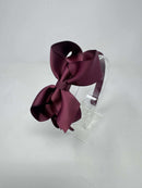 4 Inch Bow Alice Band - Burgundy