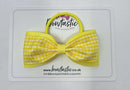 4 Inch Double Tuxedo Bow Bobble - Yellow & Yellow Gingham