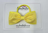 4 Inch Double Tuxedo Bow Bobble - Yellow & Yellow Gingham