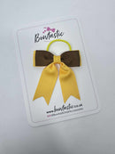 2.75 Inch Tail Bow Thin Elastic - Turftan & Yellow Gold