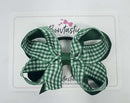 4 Inch 2 Layer Bobble - Forest Green & Green Gingham