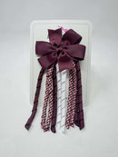3 Inch Pinwheel Corker Bow - Burgundy & White Gingham
