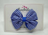 3.5 Inch 2 Layer Butterfly Bow - Royal Blue & Royal Gingham