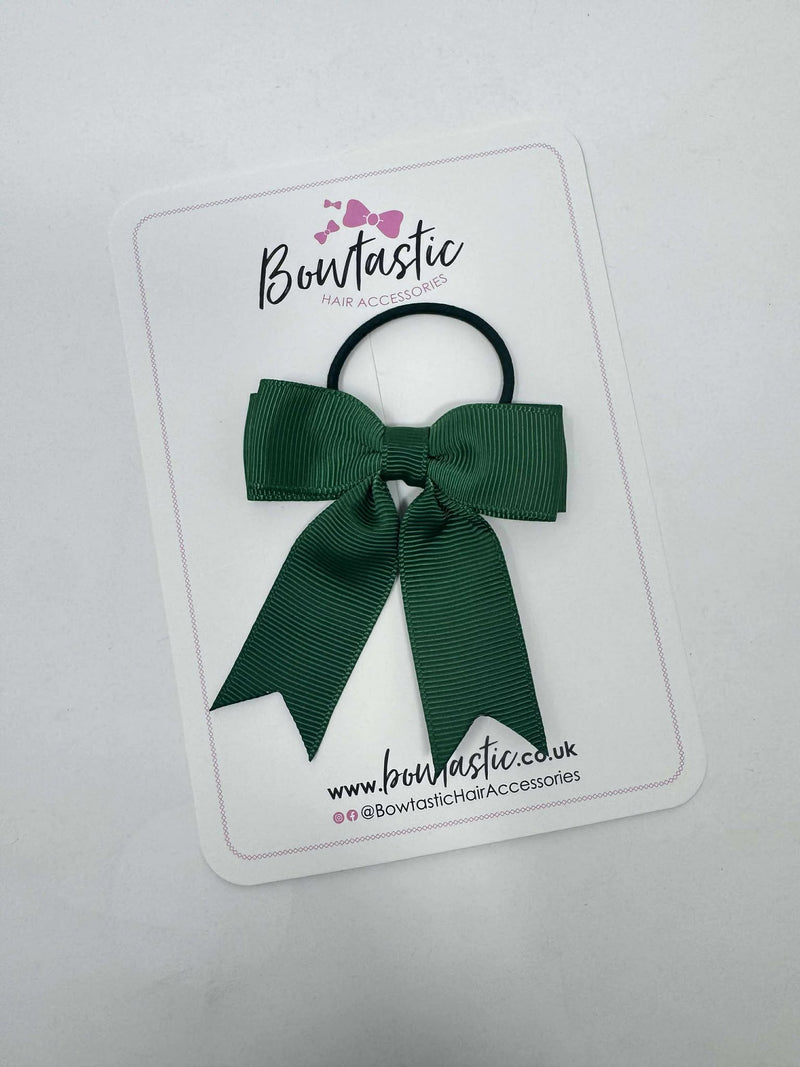 2.75 Inch Tail Bow Thin Elastic - Forest Green