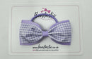 4 Inch Double Tuxedo Bow Bobble - Lilac & Lilac Gingham