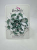 4 Inch Flower Bow - Green & White Gingham