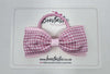 4 Inch Double Tuxedo Bow Bobble - Pink & Pink Gingham
