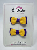 1.75 Inch Bow - Yellow Gold & Purple - 2 Pack