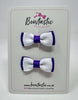 1.75 Inch Bow - White & Royal Blue - 2 Pack