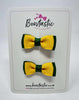 1.75 Inch Bow - Yellow Gold & Forest Green - 2 Pack