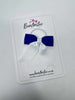 2.75 Inch Tail Bow Thin Elastic - Purple & White