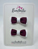 1.75 Inch Bow - Burgundy & White - 2 Pack