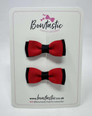 1.75 Inch Bow - Red & Black - 2 Pack