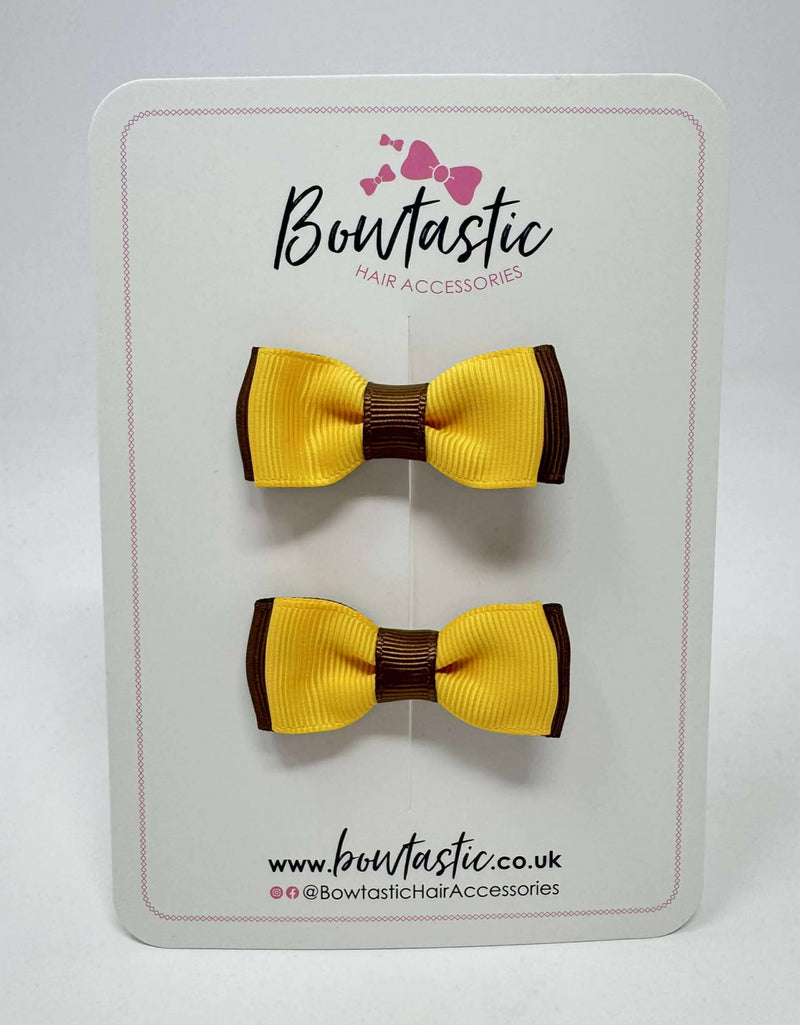 1.75 Inch Bow - Yellow Gold & Turftan - 2 Pack