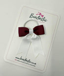 2.75 Inch Tail Bow Thin Elastic - Wine & White