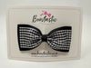 4 Inch Double Tuxedo Bow - Black & Black Gingham