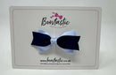 2.75 Inch 2 Layer Tuxedo Bow - Navy & Bluebell
