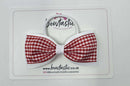 4 Inch Double Tuxedo Bow Bobble - Red & White Gingham