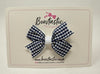 3 Inch Flat 2 Layer Bow - Navy & White Gingham