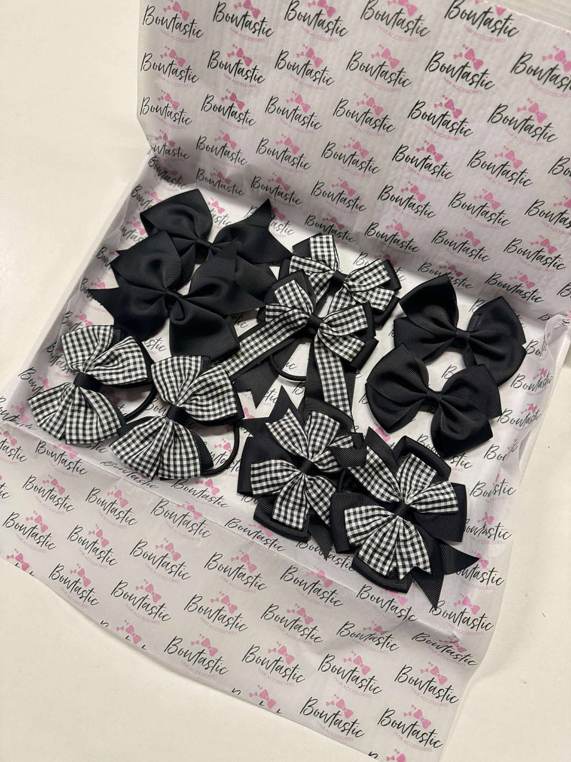 Surprise School Bundle - Matching Pairs - Black & Black Gingham