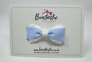 2.75 Inch 2 Layer Tuxedo Bow - Bluebell & White