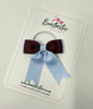 2.75 Inch Tail Bow Thin Elastic - Burgundy & Bluebell