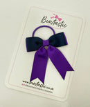2.75 Inch Tail Bow Thin Elastic - Navy & Purple
