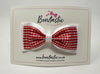 4 Inch Double Tuxedo Bow - Red & White Gingham