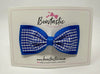 4 Inch Double Tuxedo Bow - Royal Blue & Royal Gingham