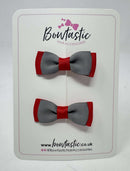 Red & Metal Grey School Bows