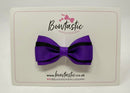3 Inch 3 Layer Tuxedo Bow - Purple & Black