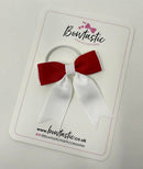 2.75 Inch Tail Bow Thin Elastic - Red & White