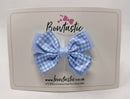 3 Inch Layer Butterfly Bow - Bluebell & Blue Gingham