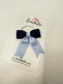 2.75 Inch Tail Bow Thin Elastic - Navy & Bluebell