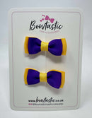 1.75 Inch Bow - Purple & Yellow Gold - 2 Pack
