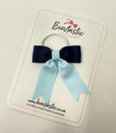 2.75 Inch Tail Bow Thin Elastic - Navy & Light Blue