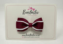 3 Inch 3 Layer Tuxedo Bow - Wine & White
