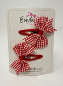 2.5 Inch Snap Clips - Red Gingham - 2 Pack