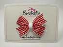 3 Inch Flat 2 Layer Bow - Red & White Gingham