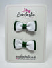 1.75 Inch Bow - White & Forest Green - 2 Pack