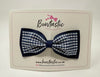 4 Inch Double Tuxedo Bow - Navy & Navy Gingham