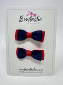 1.75 Inch Bow - Navy & Red - 2 Pack