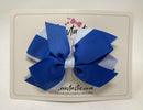 4 Inch Flat 3 Layer Bow - Royal Blue & Bluebell