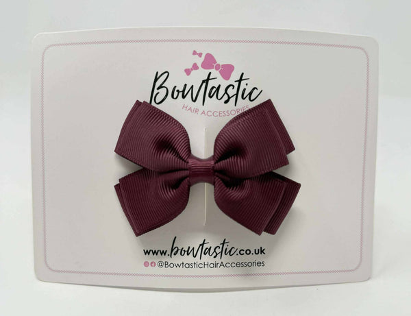 3 Inch Layer Butterfly Bow - Burgundy